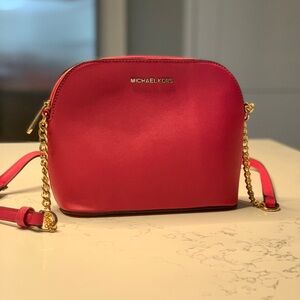 Michael Kors Hot Pink Crossbody Bag with Gold Accents New (no tags)